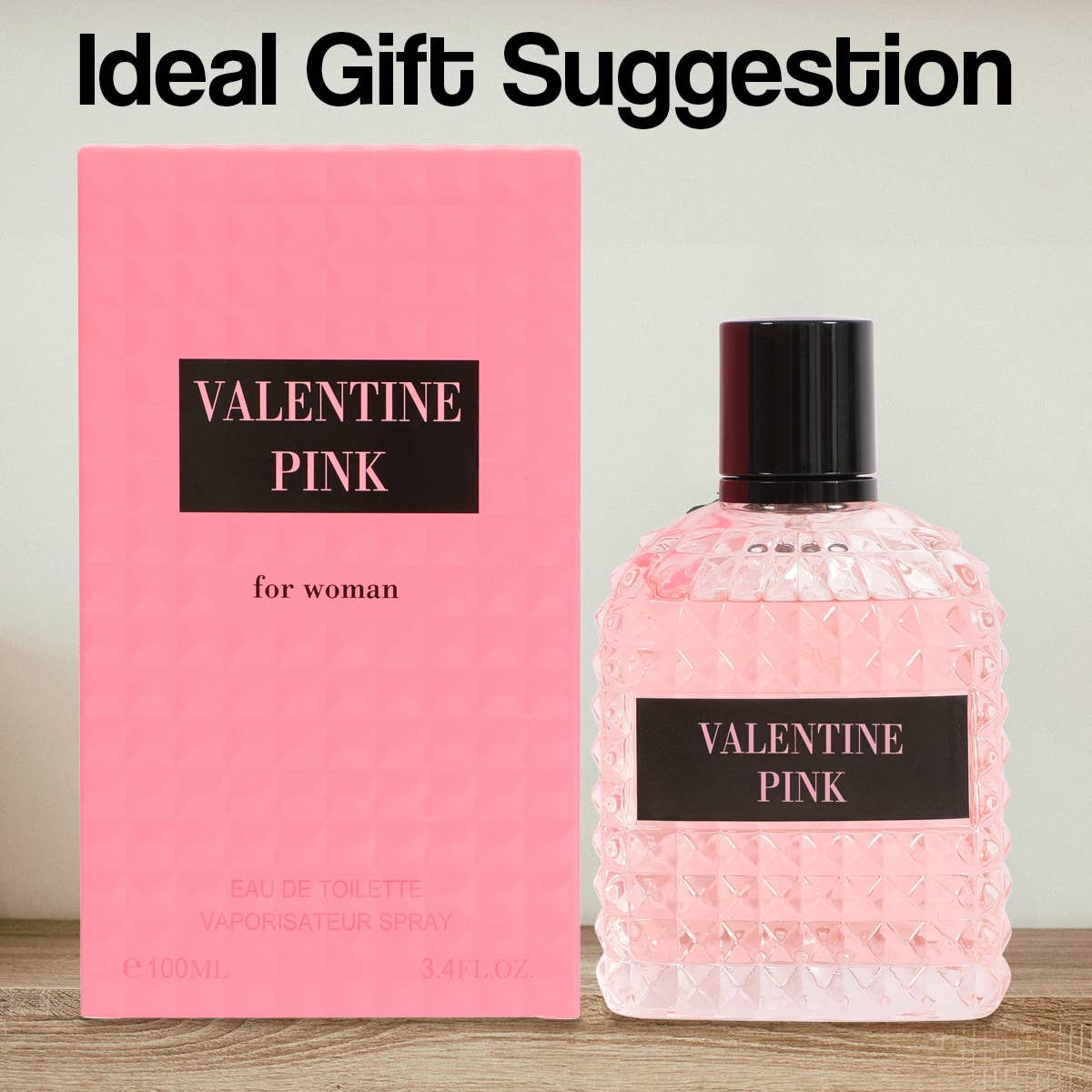 Valentine Pink: Feminine, fresh scent. 100ml EDT.