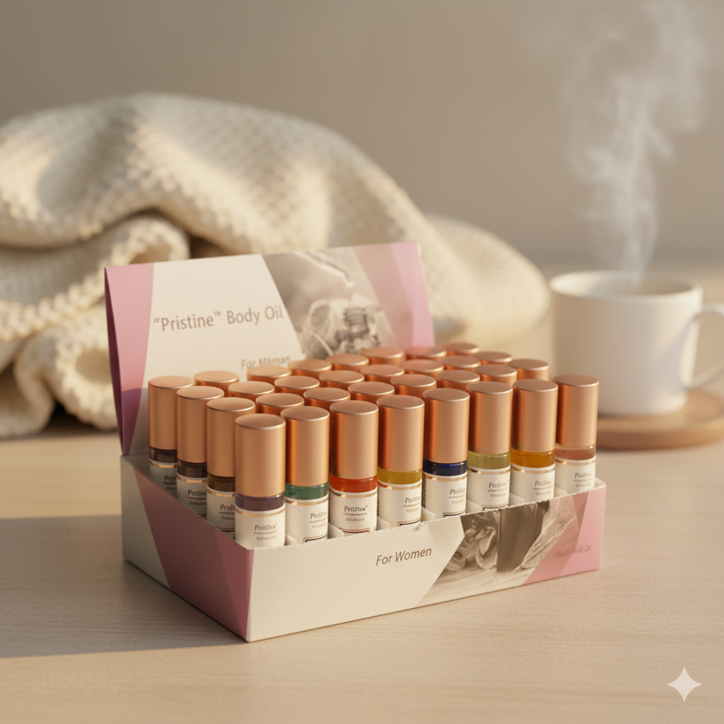 48-Piece 10ml Roll-On Scented Body Oil Concentrate Set (1/3): Womens