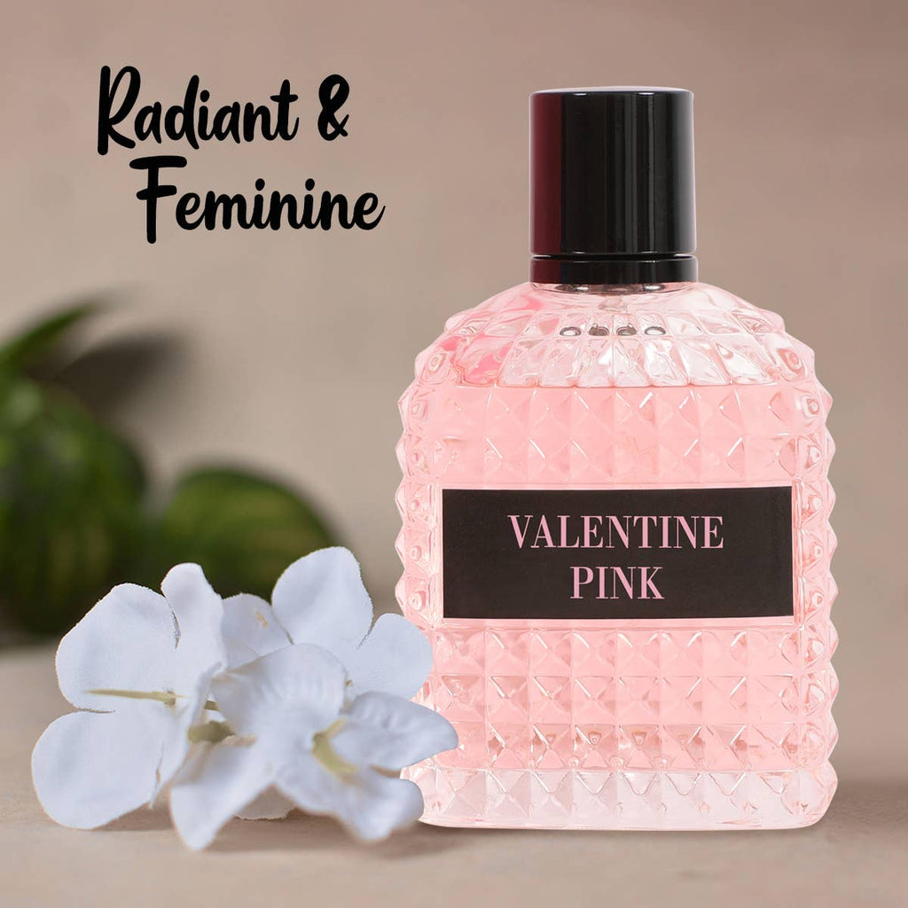 Valentine Pink: Feminine, fresh scent. 100ml EDT.