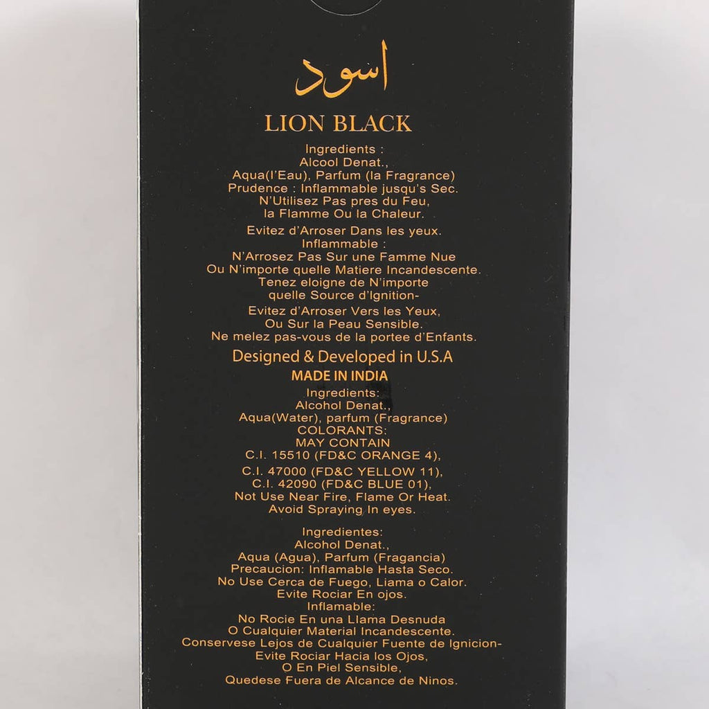 Lion Black Spray Perfume Eau De Parfum For Men